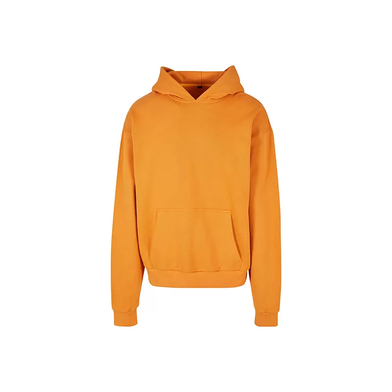 Sweat à capuche lourd en coton ultra épais, coupe casual, poche kangourou, 460 g/m²