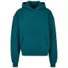 Sweat à capuche lourd en coton ultra épais, coupe casual, poche kangourou, 460 g/m²