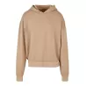Sweat oversize en coton à capuche décoloré à l'acide, capuche sans cordon de serrage, 300 g/m²
