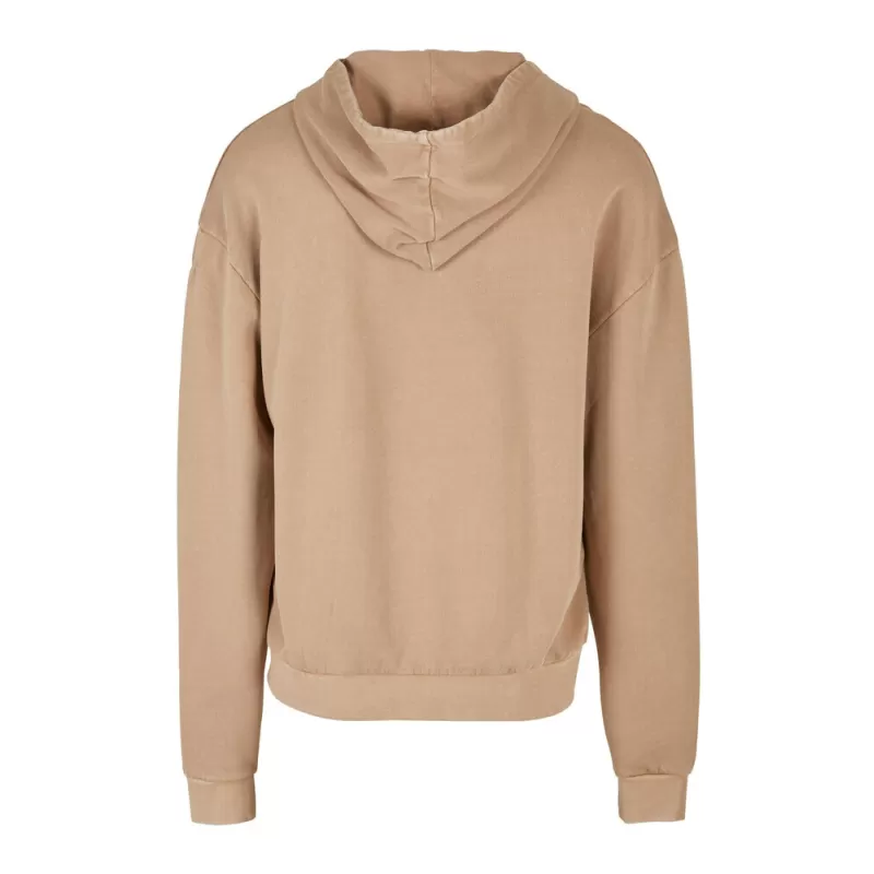 Sweat oversize en coton à capuche décoloré à l'acide, capuche sans cordon de serrage, 300 g/m²
