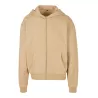 Sweat zippé à capuche très lourd en coton, capuche classique sans cordon, 460 g/m²
