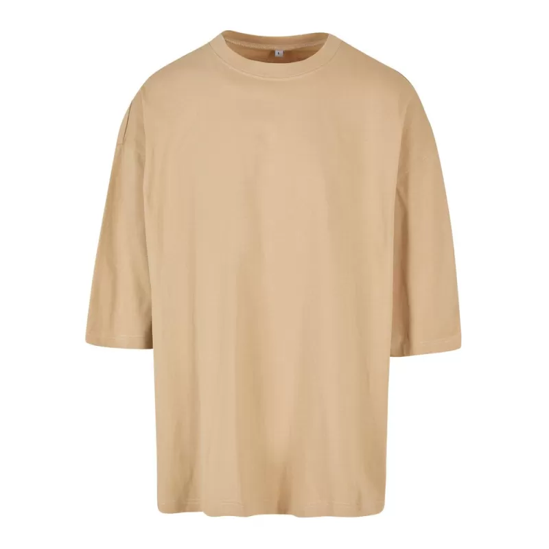 Tee-shirt extra large col rond, manches droites, coupe confortable en coton, 240 g/m²