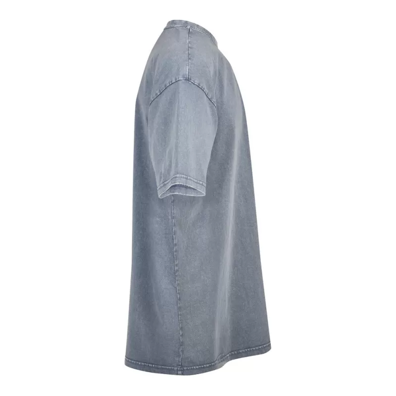 T-shirt homme décoloré, coupe ample, épaules tombantes, en coton, 240 g/m²