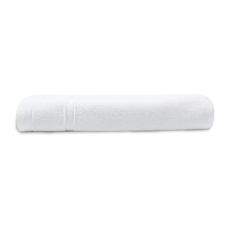 Serviette de bain en coton et polyester recyclé, format 70 x 140 cm, 450 g/m²