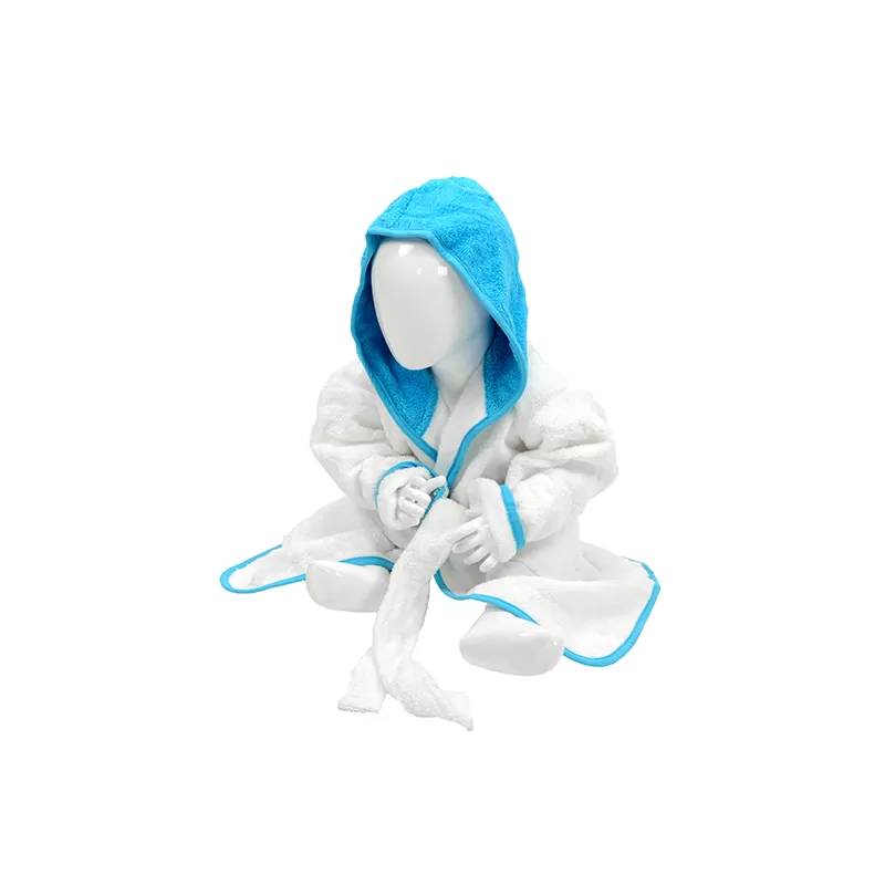 Peignoir éponge à capuche pour bébé jusqu'à 36 mois en coton, 400 g/m²