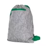 Sac de sport ficelle bicolore gris nuancé en polyester 600D, poche zippée
