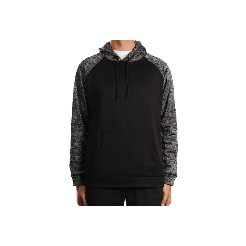 Sweat à capuche manches raglan en polyester, poches frontales, 204 g/m²