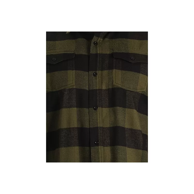 Chemise femme flanelle à carreaux en coton, manches à retrousser, 180 g/m²