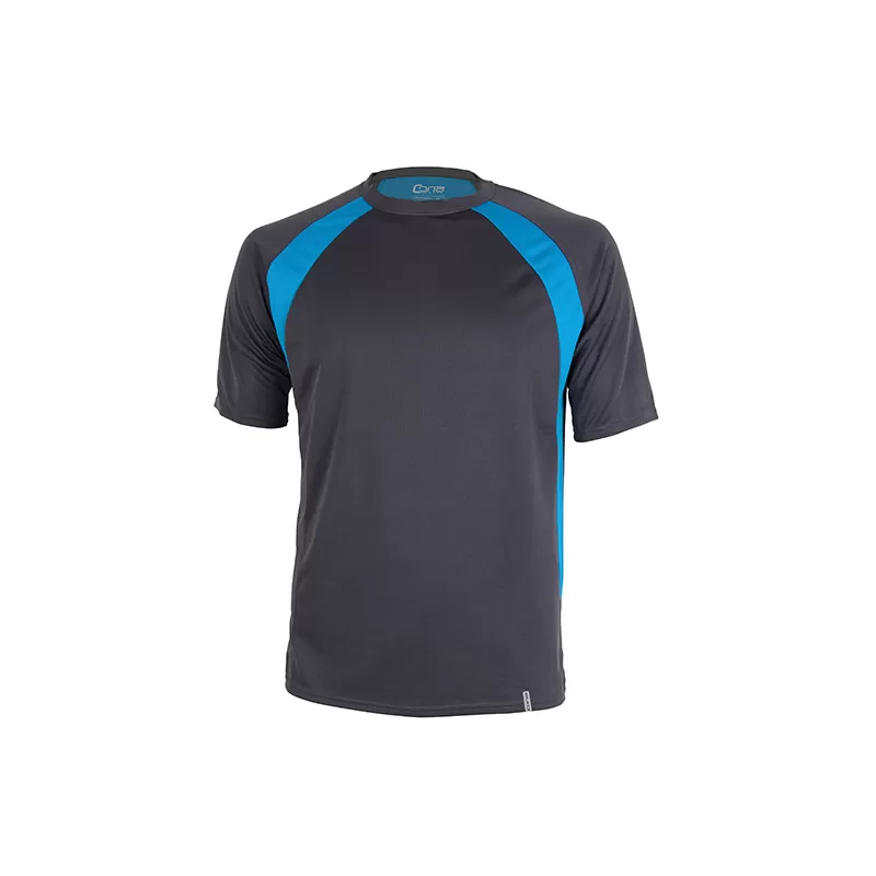 T-shirt de sport homme bicolore en micropolyester léger à manches courtes, 135 g/m²