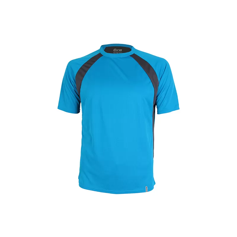 T-shirt de sport homme bicolore en micropolyester léger à manches courtes, 135 g/m²