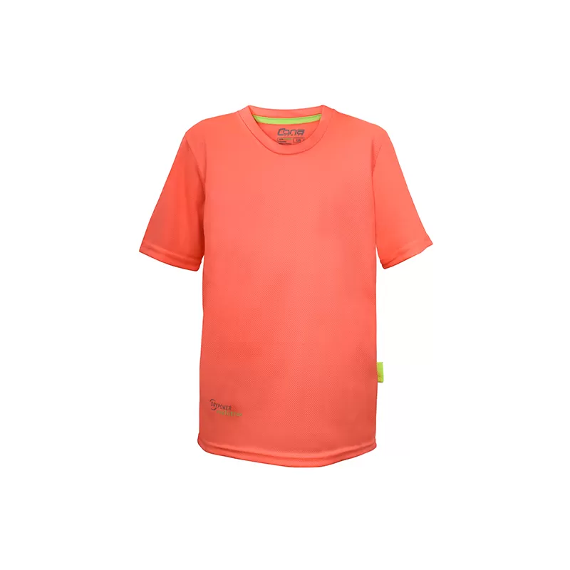 T-shirt de sport enfant en micro-polyester respirant, coupe ajustée, manches montées, 135 g/m²