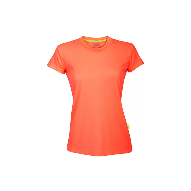 T-shirt de sport femme en micro-polyester respirant, coupe ajustée, manches montées, 135 g/m²