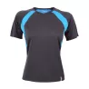 T-shirt de sport femme bicolore en micropolyester léger à manches courtes, 135 g/m²