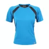 T-shirt de sport femme bicolore en micropolyester léger à manches courtes, 135 g/m²