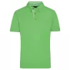 Polo homme traditionnel en coton, coupe cintrée, col à carreaux, 195 g/m²