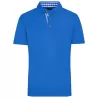 Polo homme traditionnel en coton, coupe cintrée, col à carreaux, 195 g/m²