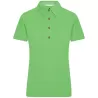 Polo femme traditionnel en coton, coupe cintrée, col à carreaux, 195 g/m²