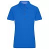Polo femme traditionnel en coton, coupe cintrée, col à carreaux, 195 g/m²