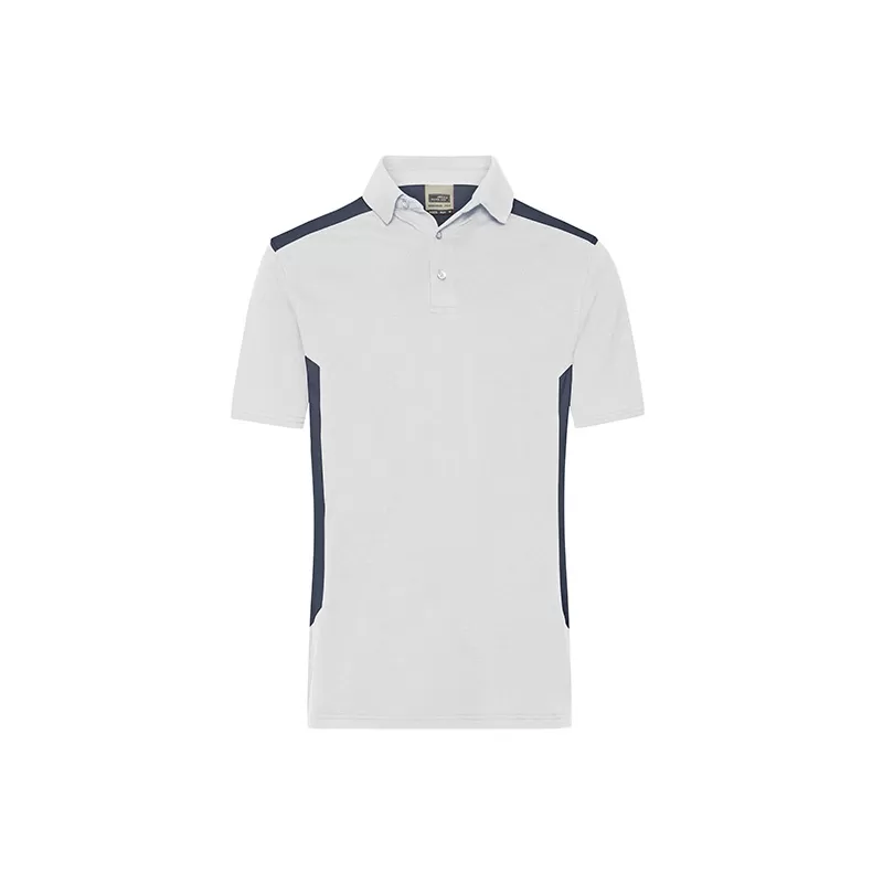 Polo de travail homme durable coton et polyester, empiècements contrastés, 200 g/m²