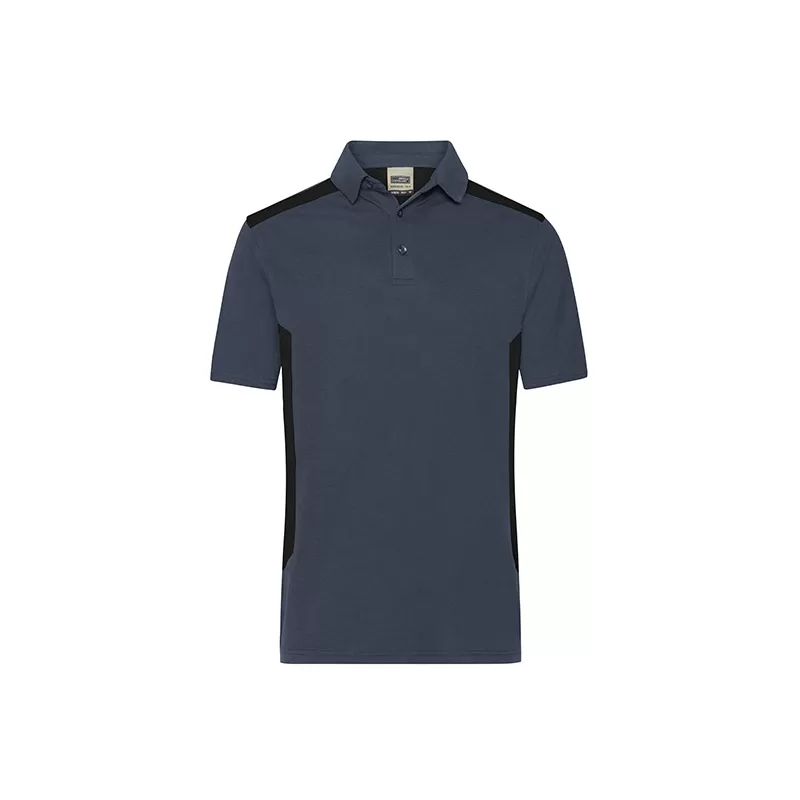 Polo de travail homme durable coton et polyester, empiècements contrastés, 200 g/m²