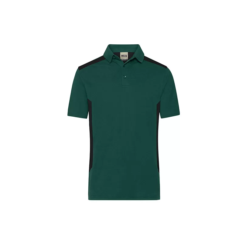 Polo de travail homme durable coton et polyester, empiècements contrastés, 200 g/m²