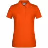 Polo femme classique en coton biologique, col polo, manches courtes, 180 g/m²