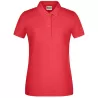Polo femme classique en coton biologique, col polo, manches courtes, 180 g/m²