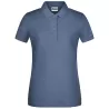 Polo femme classique en coton biologique, col polo, manches courtes, 180 g/m²