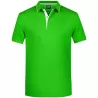 Polo homme à rayures contrastées en coton, coupe droite, 240 g/m²