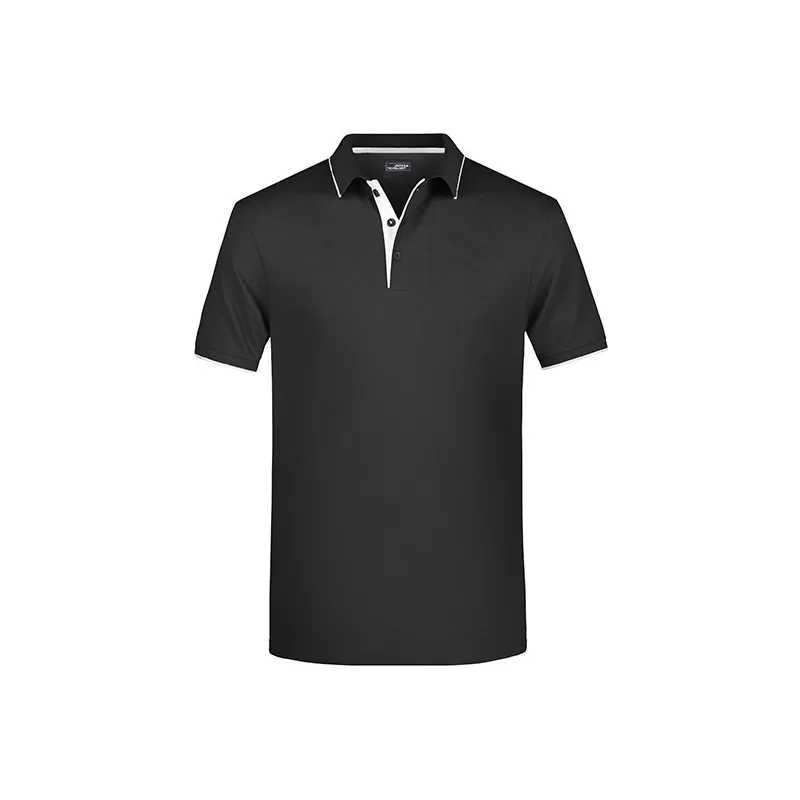 Polo homme à rayures contrastées en coton, coupe droite, 240 g/m²