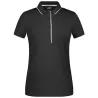 Polo femme à rayures contrastées en coton, coupe cintrée, 240 g/m²