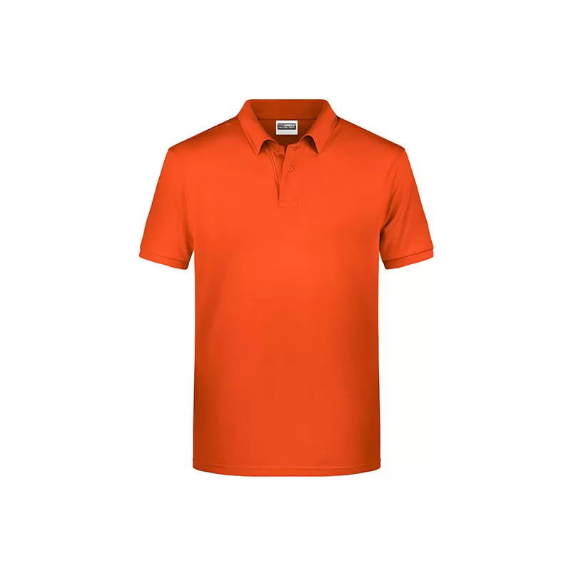 Polo homme classique coton biologique col polo, manches courtes, 180 g/m²