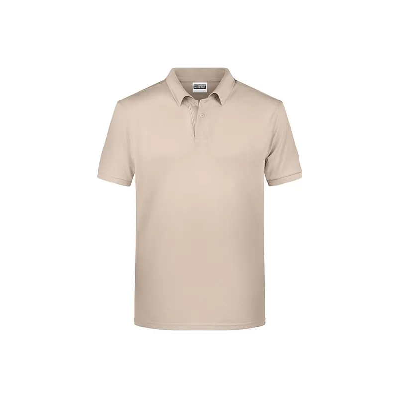 Polo homme classique coton biologique col polo, manches courtes, 180 g/m²