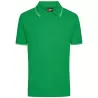 Polo homme fashion stretch en coton, col et manches à rayures, 190 g/m²
