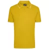 Polo homme fashion stretch en coton, col et manches à rayures, 190 g/m²