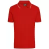 Polo homme fashion stretch en coton, col et manches à rayures, 190 g/m²