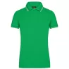 Polo femme fashion stretch en coton, col et manches à rayures, 190 g/m²