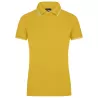 Polo femme fashion stretch en coton, col et manches à rayures, 190 g/m²