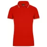 Polo femme fashion stretch en coton, col et manches à rayures, 190 g/m²