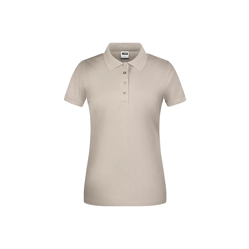 Polo de travail femme bio résistant manches courtes, 200 g/m²