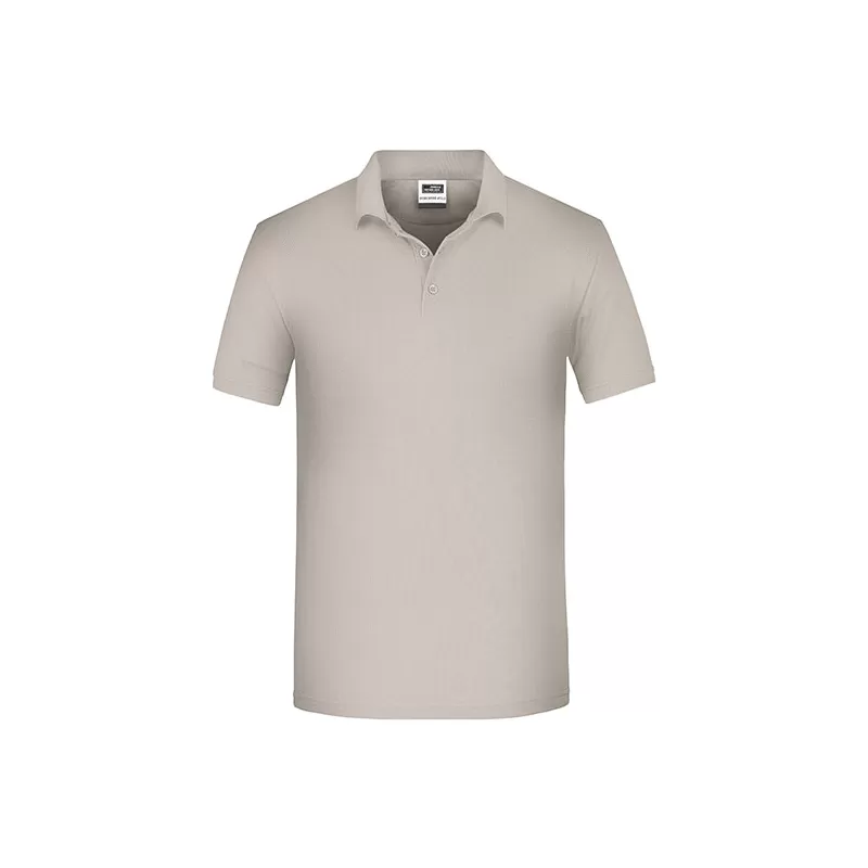 Polo de travail homme bio résistant manches courtes, 200 g/m²