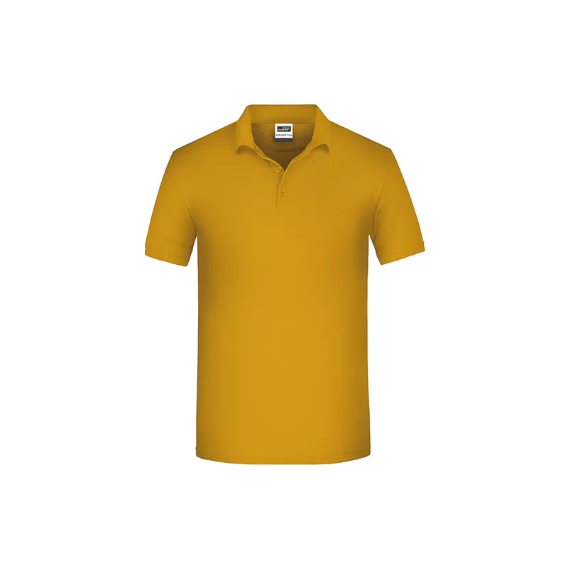 Polo de travail homme bio résistant manches courtes, 200 g/m²