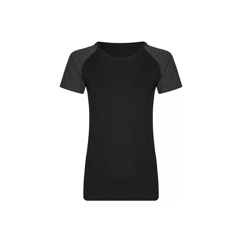 T-shirt femme manches raglan en coton prérétréci et lavé aux enzymes, 160 g/m²