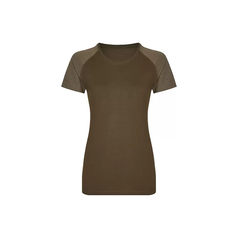 T-shirt femme manches raglan en coton prérétréci et lavé aux enzymes, 160 g/m²