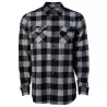 Chemise manches longues en flanelle coton-polyester avec poches poitrine, 200 g/m²