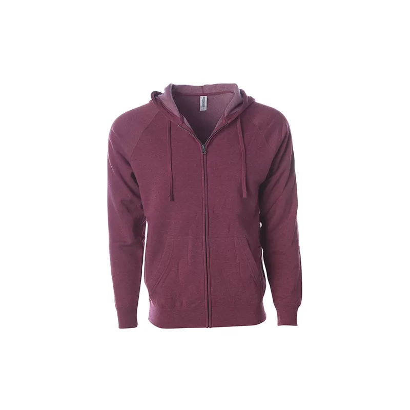 Sweat à capuche zippé en coton et polyester, coupe unisexe ajustée, 270 g/m²