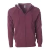 Sweat à capuche zippé en coton et polyester, coupe unisexe ajustée, 270 g/m²