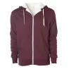 Veste à capuche zippé intérieur doublé sherpa, trous pour le pouce dans les manches, 250 g/m²