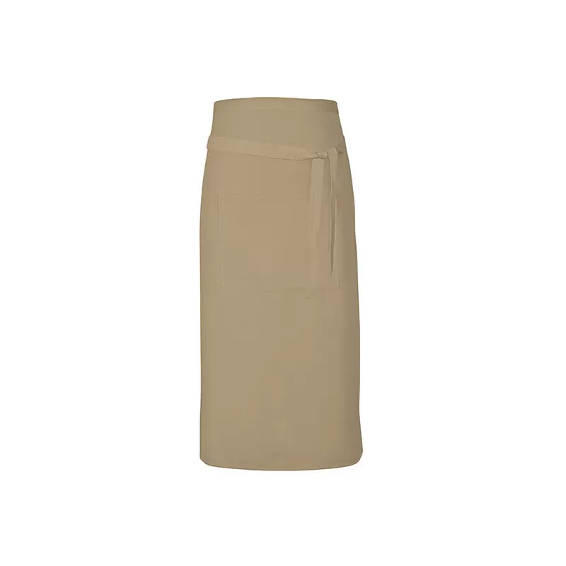 Tablier long sans bavette en coton avec poche avant, 200 g/m²