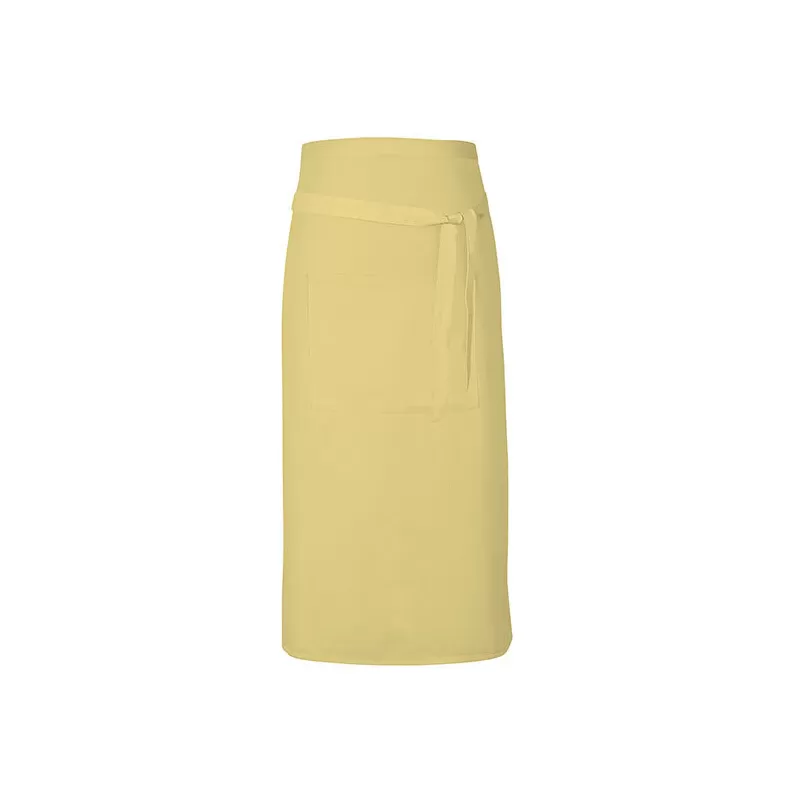Tablier long sans bavette en coton avec poche avant, 200 g/m²